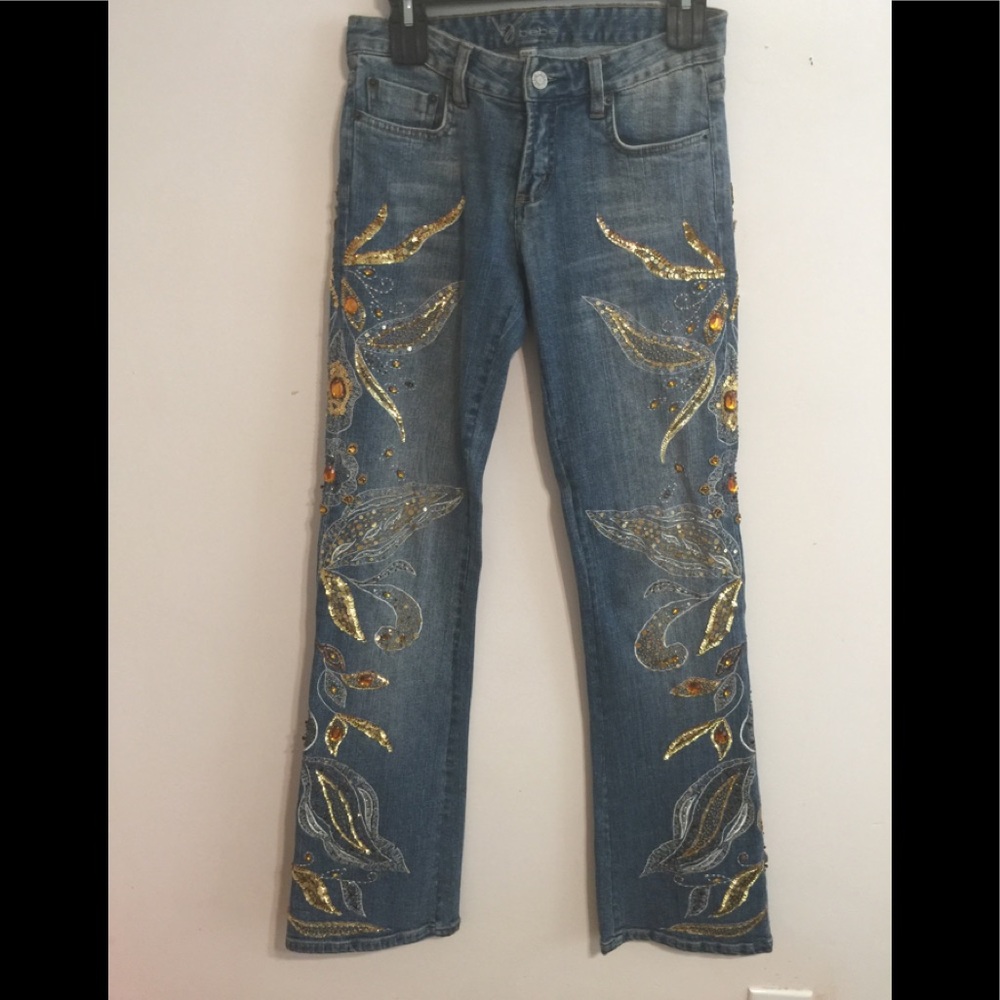 BEBE EMBELLISHED JEANS SZ 26